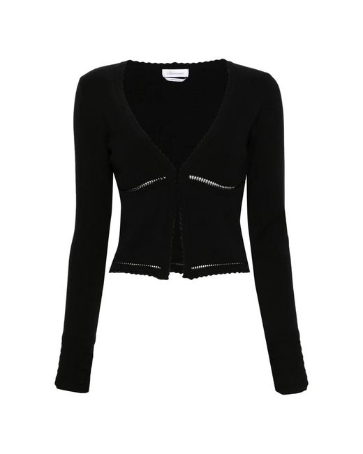 Blumarine Truien & Vesten ,Zwart ,Polyester Zwart Gebreid Vest in het Black