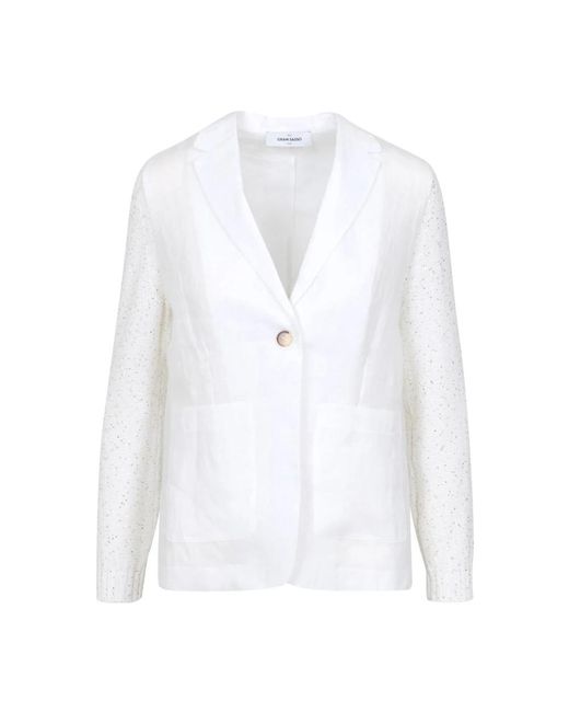 Gran Sasso Single-Breasted Jacket in het White