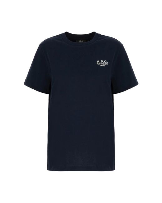 A.P.C. Tops ,Blauw ,Katoen Katoenen T-Shirt in het Blue