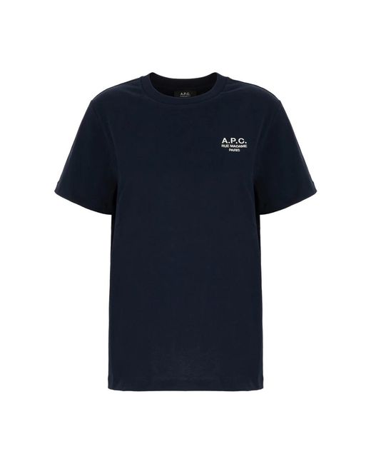 A.P.C. Tops ,Blauw ,Katoen Katoenen T-Shirt in het Blue