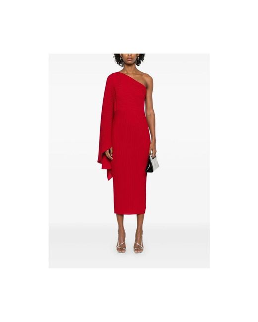 Solace London Red Rubinrotes one-shoulder bleistiftkleid