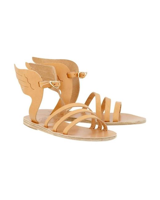 Ancient Greek Sandals Metallic Flat Sandals