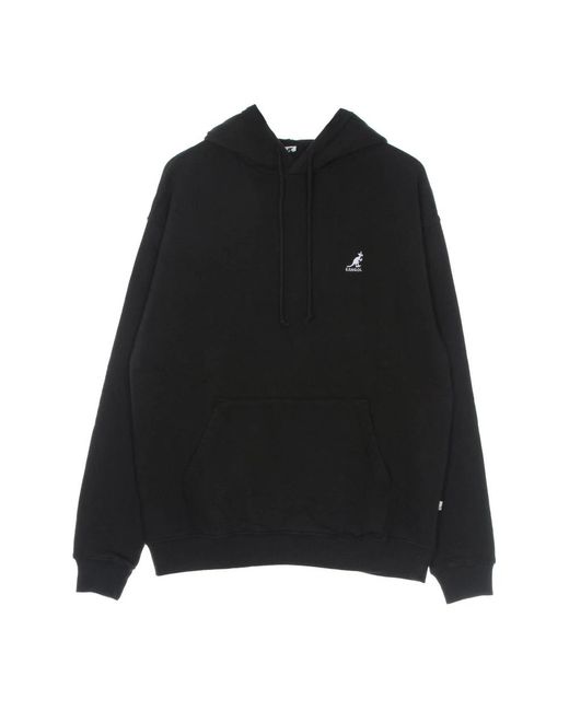 Kangol Hoodies & Sweatvesten ,Zwart ,Katoen Zwarte Hoodie Met Trekkoord Capuchon in het Black voor heren