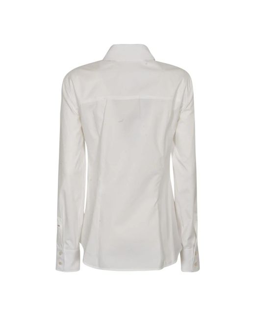 Sportmax Gray Weiße baumwoll-popeline klassische bluse