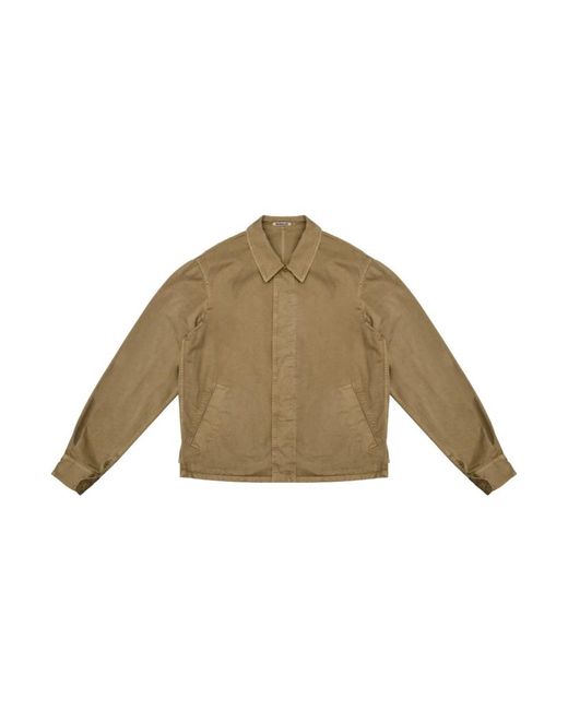 Auralee Garment-Dyed Finx Light Chino Blouson in het Green voor heren