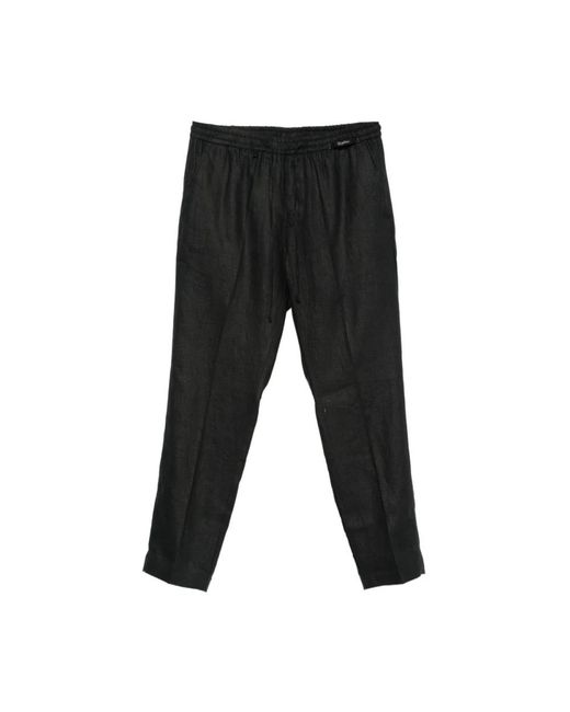 Michael Coal Black Slim-Fit Trousers for men