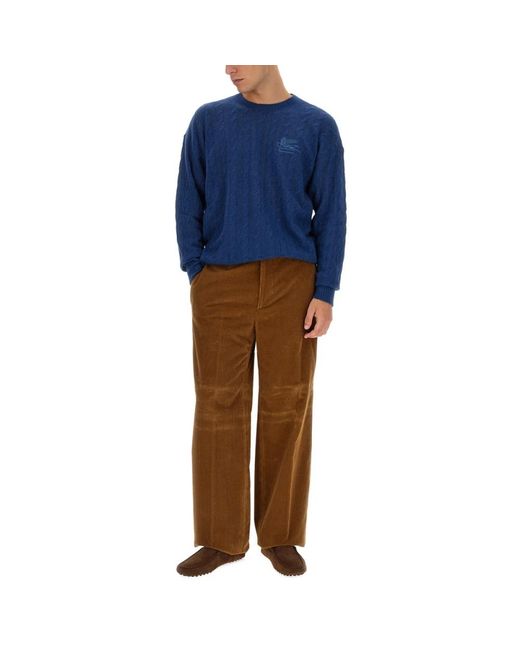 Etro Blue Cashmere Knitwear for men