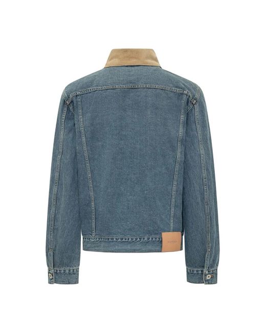 J.W. Anderson Jassen ,Blauw ,Denim Corduroy Collar Denim Jacket in het Blue voor heren