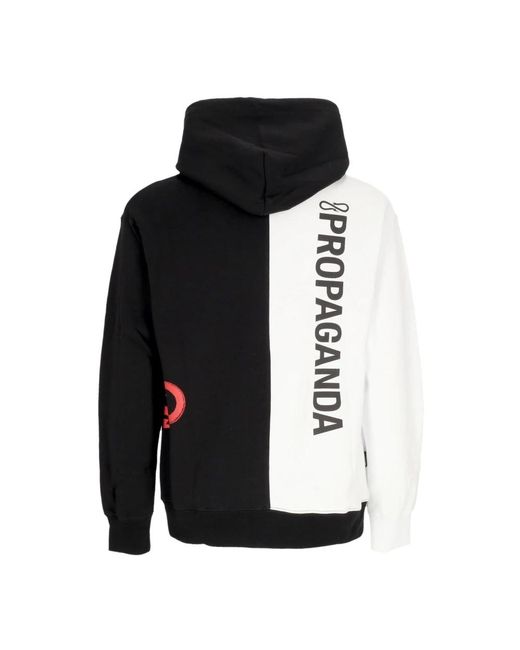 Propaganda Hoodies & Sweatvesten ,Veelkleurig ,Katoen Dubbele Hoodie Wit/Zwart in het Black voor heren
