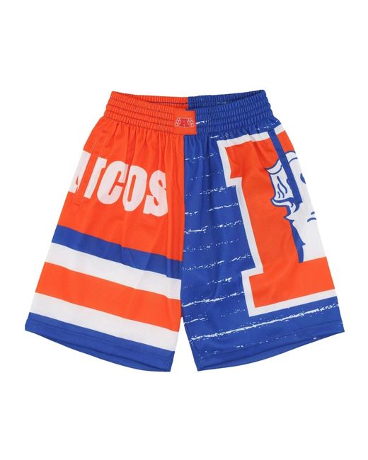 Mitchell & Ness Korte Broeken ,Veelkleurig ,Casual Shorts in het Blue voor heren