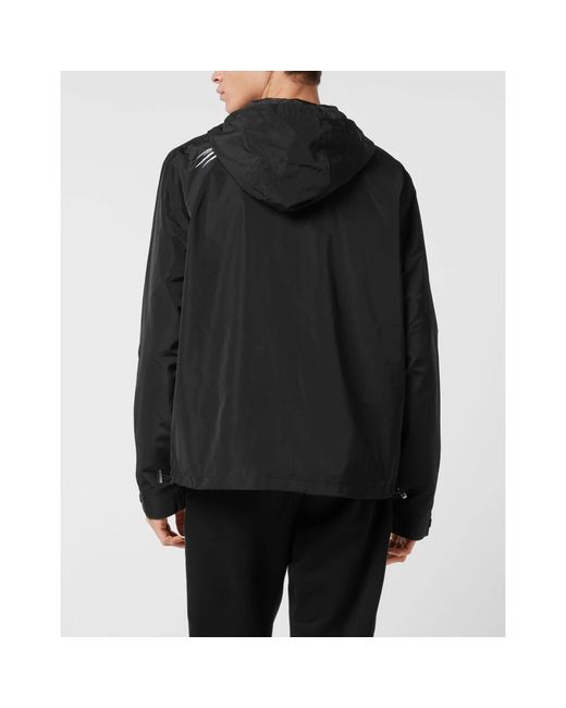 Philipp Plein Fitness ,Zwart ,Nylon Nylon Windbreaker in het Black voor heren