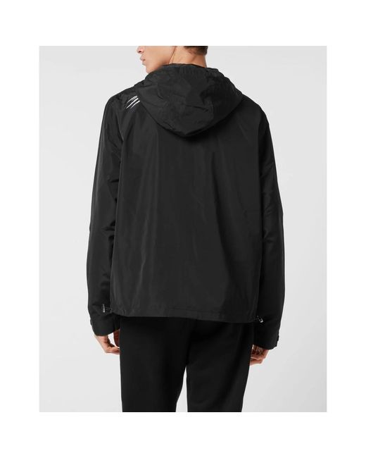 Philipp Plein Fitness ,Zwart ,Nylon Nylon Windbreaker in het Black voor heren