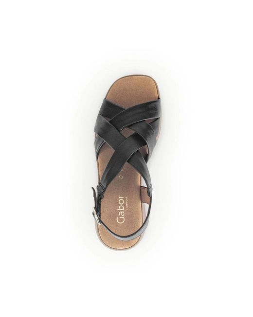 Shoes > sandals > flat sandals Gabor en coloris Black