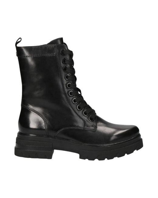 Caprice Black Lace-Up Boots