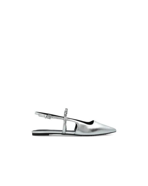 Michael Kors White Dina Flex Slingback Flat