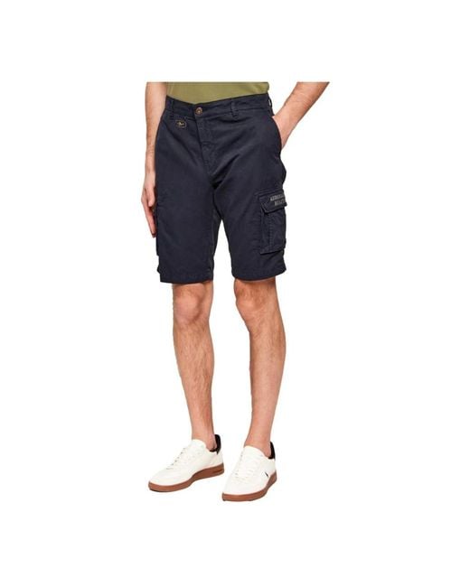 Aeronautica Militare Blue Casual Shorts for men