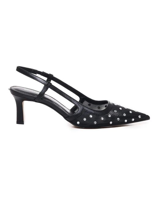 Michael Kors Blue Schwarzer Absatz Mit Slingback Und Leuchtenden Steinen