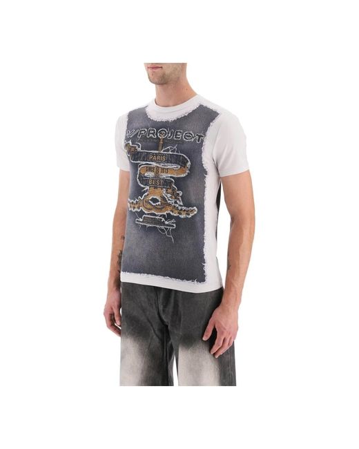 Y. Project Trompe loeil crewneck t-shirt in Gray für Herren