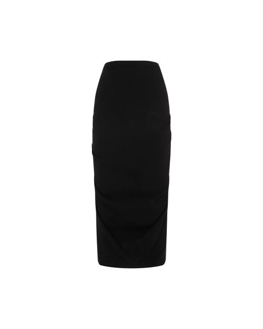 Falda midi de lana negra Dries Van Noten de color Black