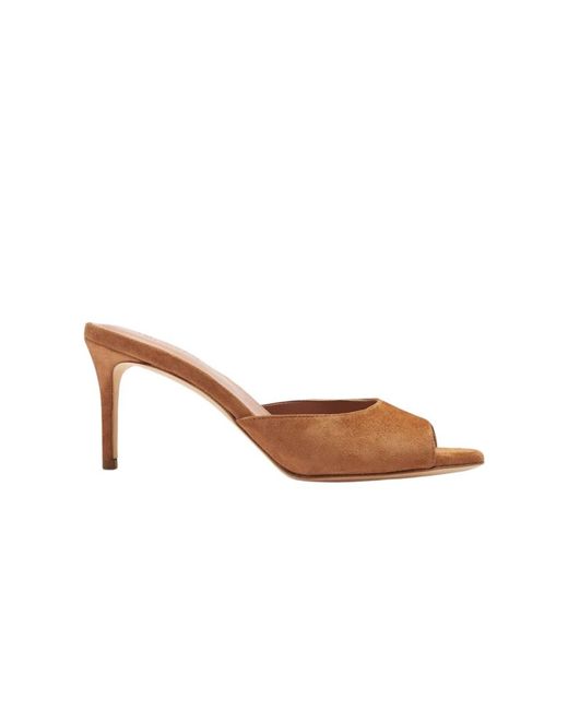 Scarosso Brown Heeled Mules