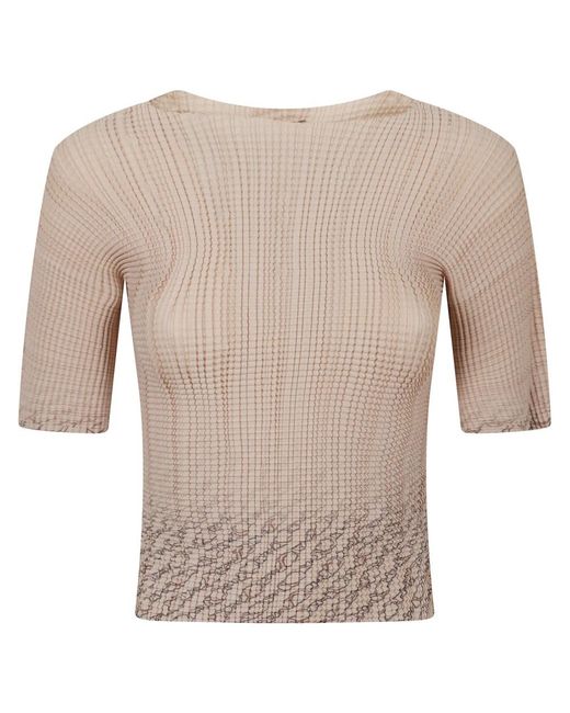 Herno Textured Fitted Top in het Brown