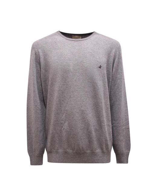 Brooksfield Gray Round-Neck Knitwear for men
