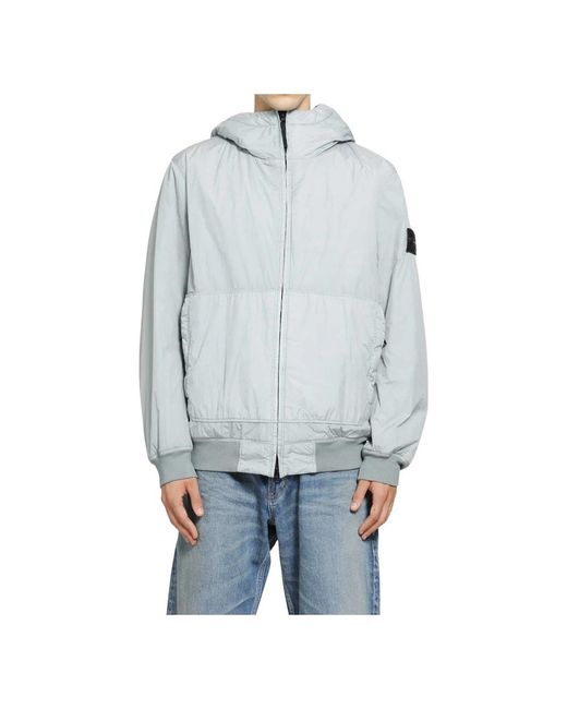Stone Island Blue Bomber Jackets for men