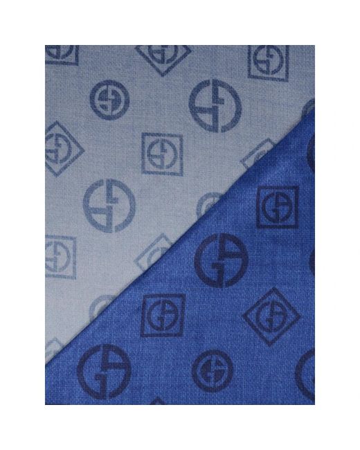 Giorgio Armani Blue Silky Scarves for men
