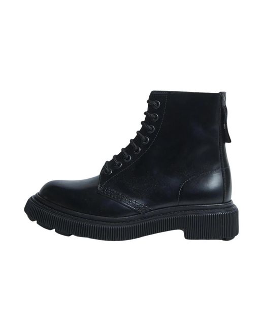 Adieu Black Lace-Up Boots