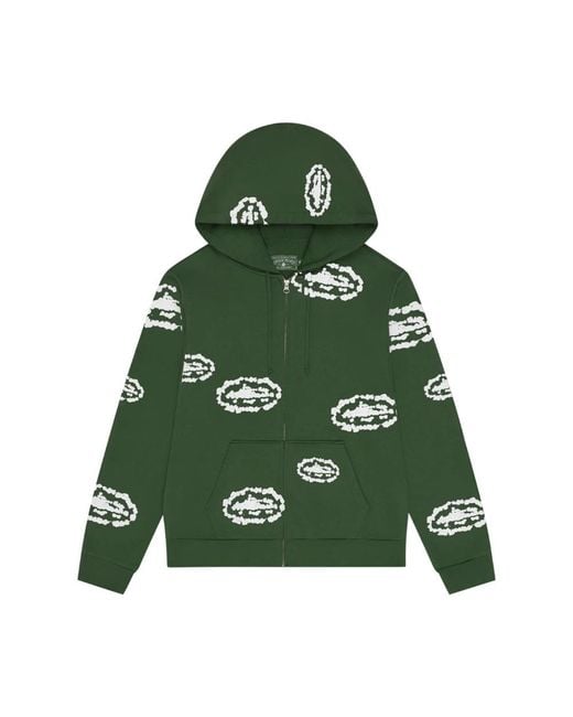 corteiz Green Zip-Throughs for men