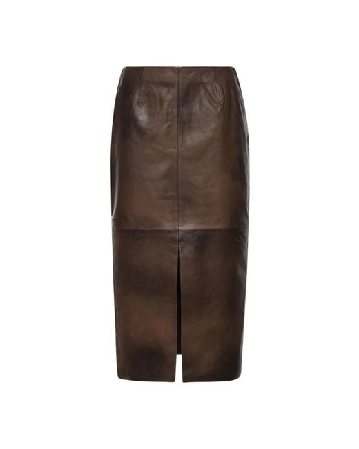 ROTATE BIRGER CHRISTENSEN Brown Leather Skirts