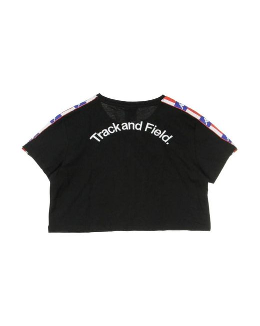 Kappa Tops ,Zwart ,Authentiek T-Shirt La Basma Zwart/Blauw in het Black