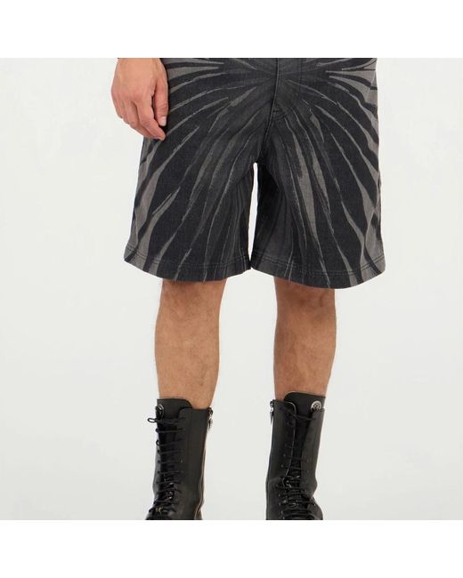 Roberto Cavalli Gray Denim Shorts for men