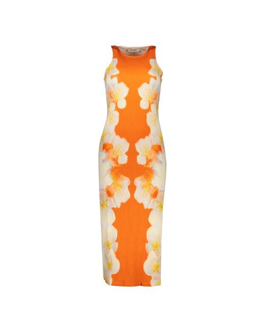 Desigual Orange Knitted Dresses