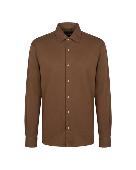 Moorer Brown Casual Shirts for men