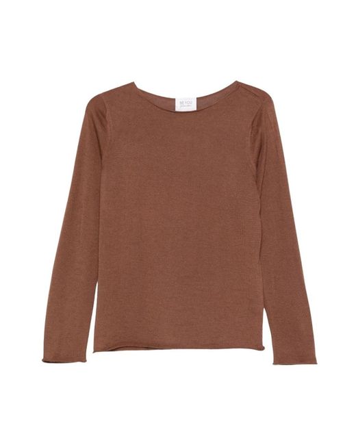 Be You Brown Round-Neck Knitwear