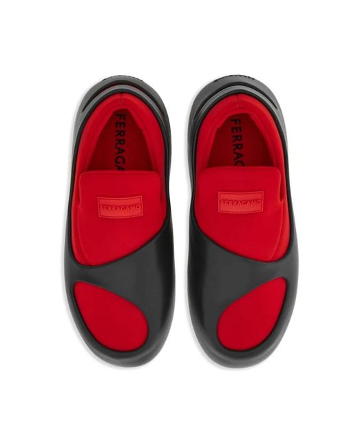 Ferragamo Rote flache slipper mit neopren-innensocke in Red für Herren