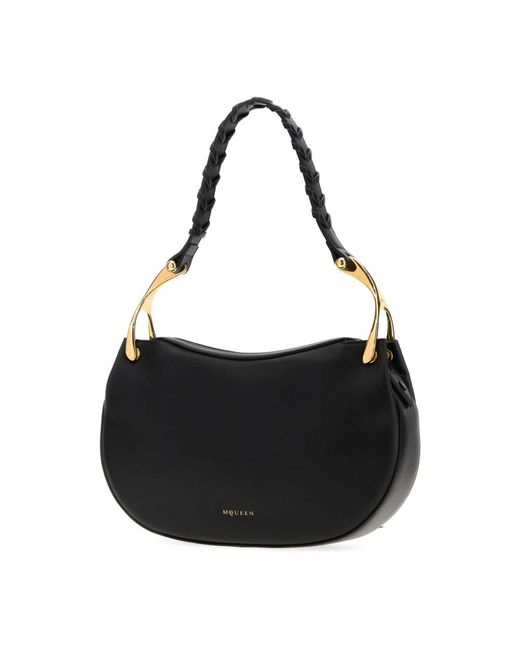 McQueen Black Shoulder Bags