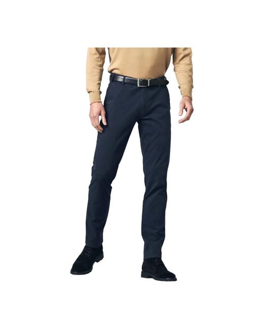 Meyer Blue Slim-Fit Trousers for men