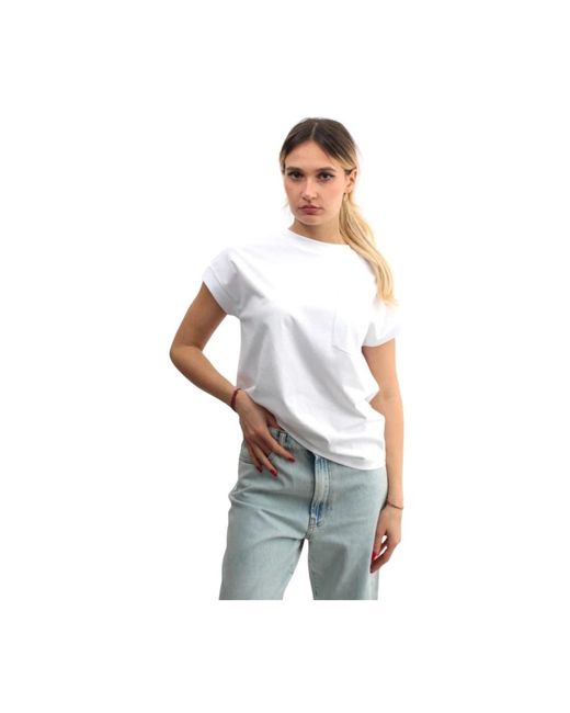 Liviana Conti White Weißes baumwoll-t-shirt mit kurzen ärmeln