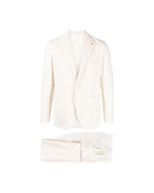 Tagliatore White Single Breasted Suits for men