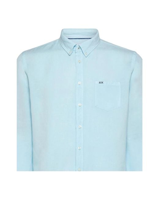 Sun 68 Blue Formal Shirts for men