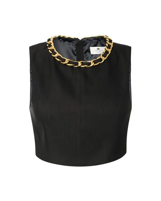 Elisabetta Franchi Black Sleeveless Tops