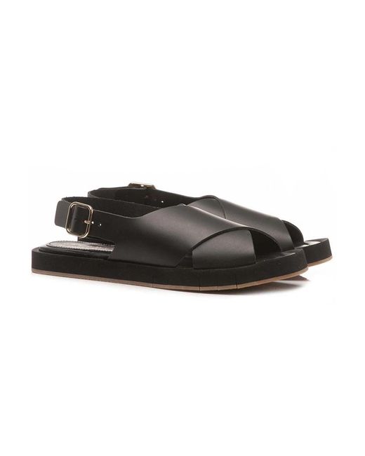Paloma Barceló Black Flat Sandals
