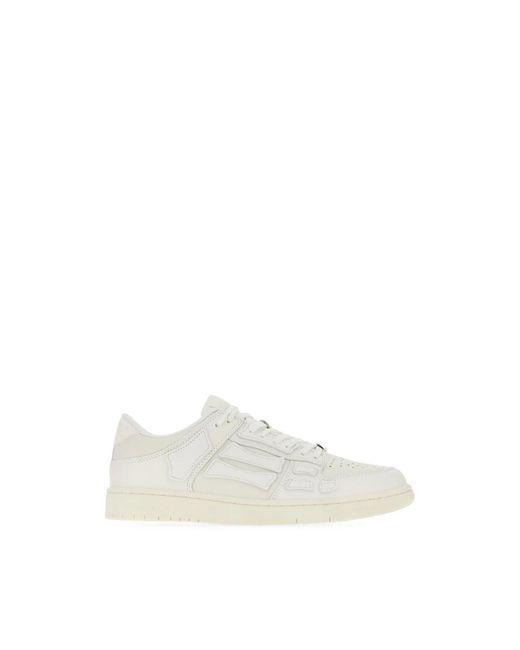 Amiri White Paneled Leather Low-Top Sneakers With Lace-Up Closure for men