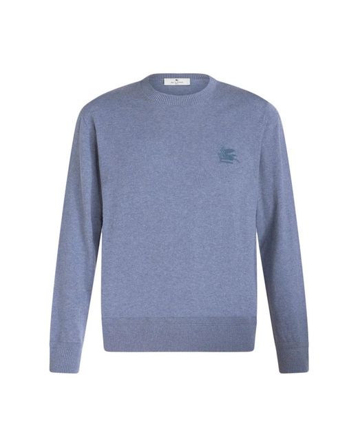 Etro Blue Pegaso Sweater for men