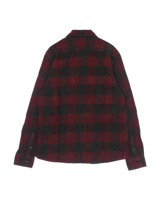 Dickies Overhemden ,Bruin ,Katoen Flanel Lange Mouwen Shirt in het Purple voor heren