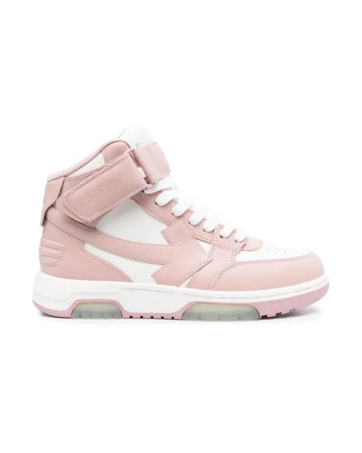 Off-White c/o Virgil Abloh Pink Out Of Office Mid Top Sneakers