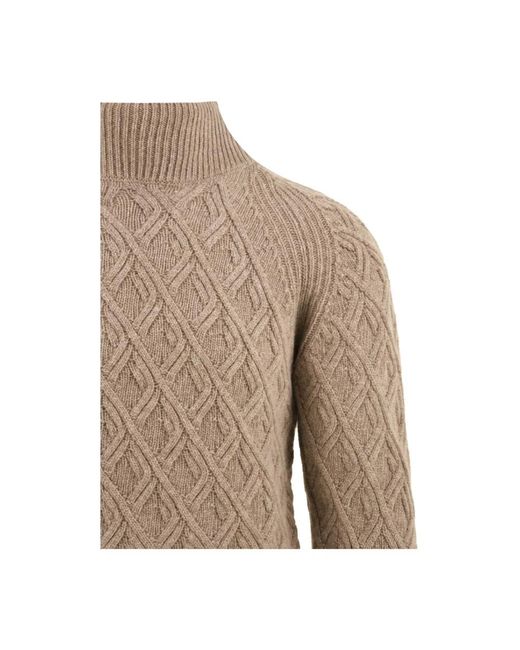 Drumohr Truien & Vesten ,Bruin ,Bruine Sweater Model L5St 104L 540 in het Natural