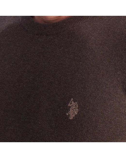 U.S. POLO ASSN. Brown Round-Neck Knitwear for men